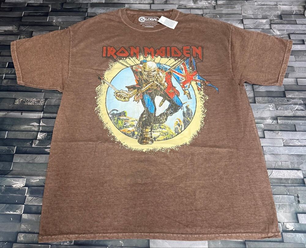 IRON MAIDEN BROWN STONE WASH TEE